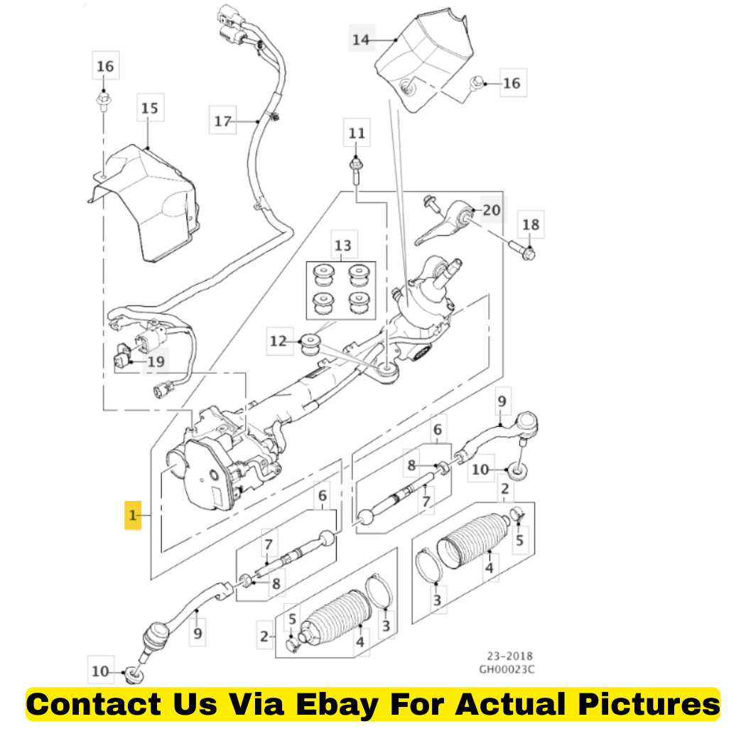 2018 Jaguar F‑Pace Steering Rack & Pinion Used OEM T4A13857