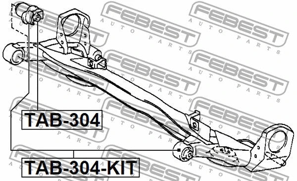 FEBEST 1998-2003 Toyota Sienna Rear Crossmember Bushing Kit TAB-304-KIT