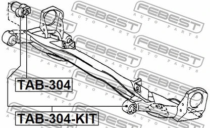 FEBEST 1998-2003 Toyota Sienna Rear Crossmember Bushing Kit TAB-304-KIT