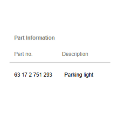 2007–2015 Mini Cooper Front Parking / Position Light OEM 63172751293