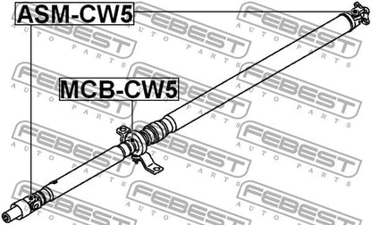 FEBEST PEUGEOT, MITSUBISHI, CITROEN DRIVE SHAFT BEARING (REPAIR KIT) - MCB-CW5