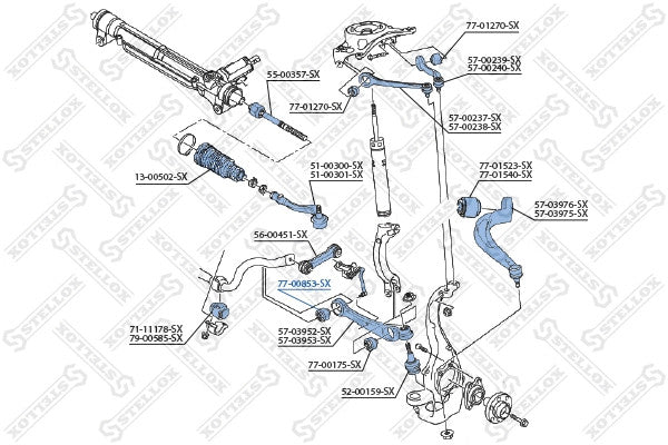 STELLOX 2008-2017 Audi A4 Control Arm Bushing 8K0407182A