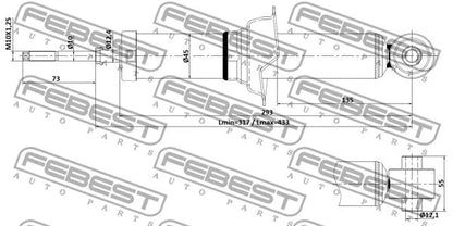 FEBEST 2012-2013 Mitsubishi Outlander Rear Shock Absorber 04110-008R