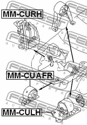 FEBEST 1995-2009 Mitsubishi Outlander Front Engine Mount AT MM-CUAFR