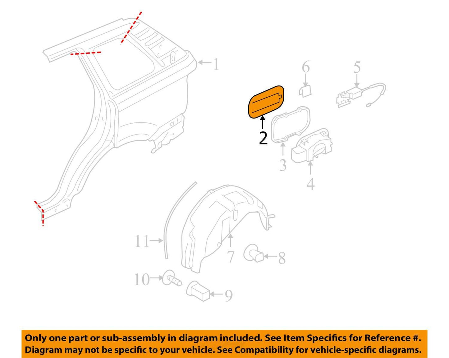 2006-2013 Land Rover Range Rover Sport Fuel Tank Filler Door BPA790040