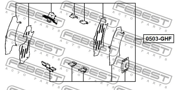 FEBEST 2007-2011 Mazda 6 Disc Brake Clip Set 0503-GHF
