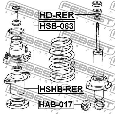 FEBEST 2007-2012 Honda CR-V Rear Shock Absorber Boot HSHB-RER