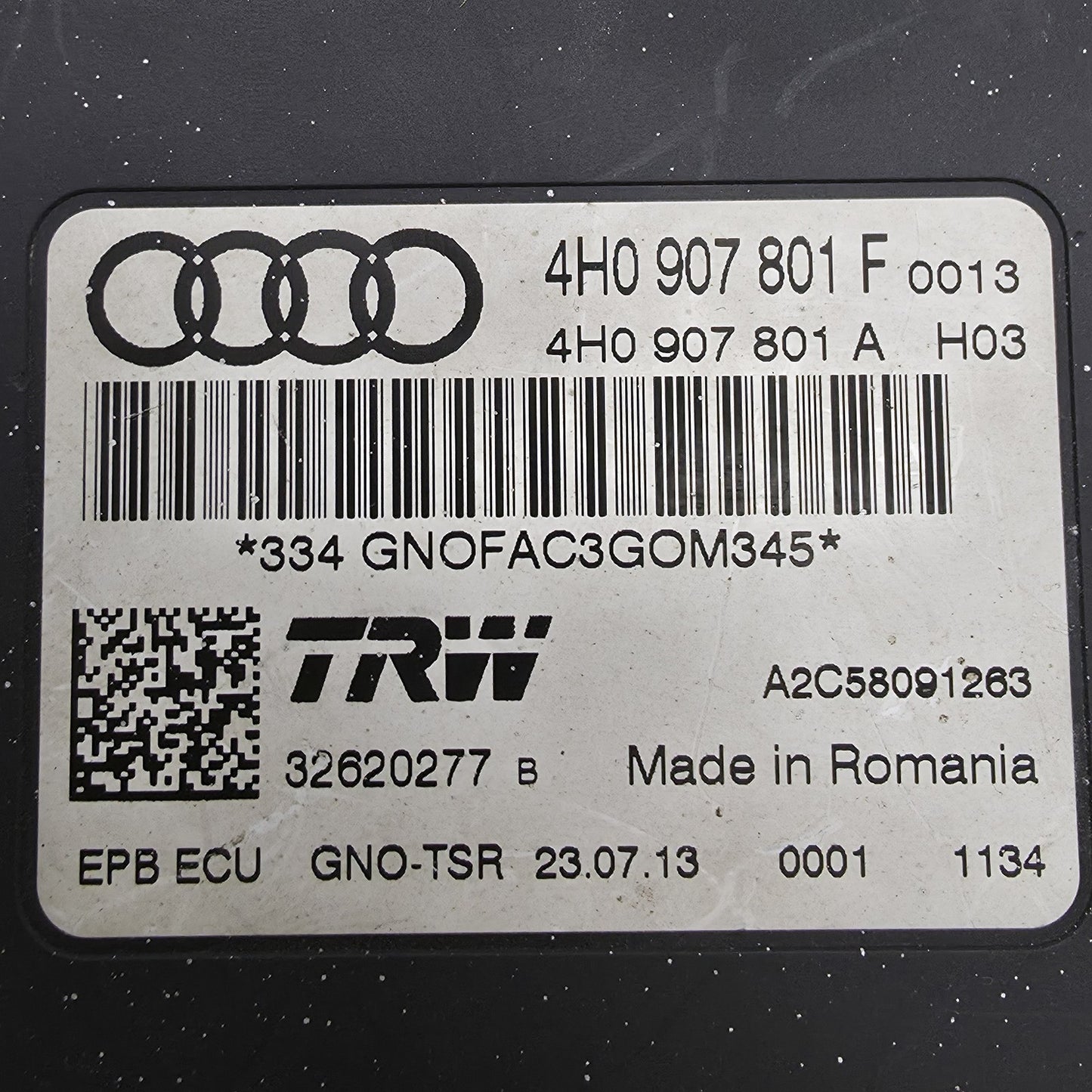 2012-2018 Audi A6 Parking Brake Control Module 4H0907801F