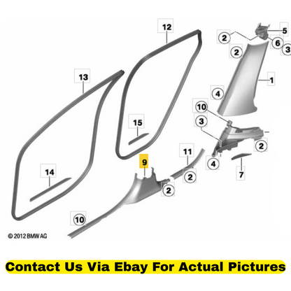 2012 BMW Front Door Entrance Cover Strip Pair Used OEM 51479147985 51479147986
