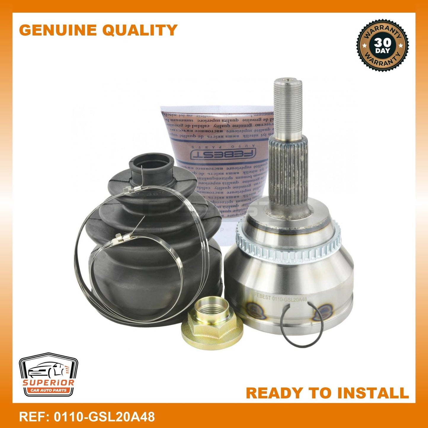 FEBEST 2003-2010 Toyota Sienna Outer Cv Joint 0110-GSL20A48
