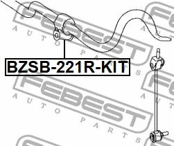 Febest Rear Stabilizer Bar Bush Kit BZSB-221R-KIT