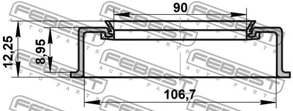 FEBEST 1995-2004 Toyota Oil Seal Front Hub 91X106.5X9X12.3 95ADS-911060912X