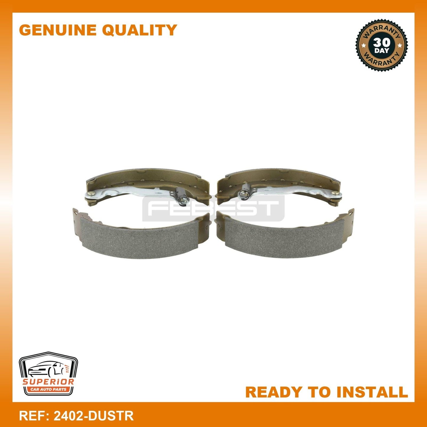 Febest RENAULT 440605238R Shoe Kit, Rear Brake 2402-DUSTR