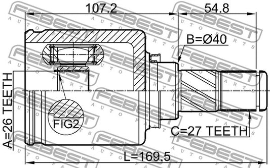 FEBEST 2020 Nissan X-Trail Cv Joint 0211-T32CVTLH