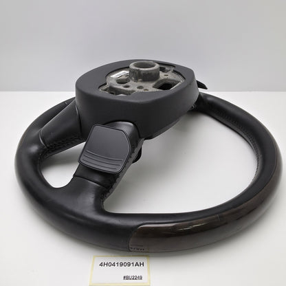 2014-2017 Audi A8 D4 Leather Wood Steering Wheel with Shift Paddles 4H0419091AH