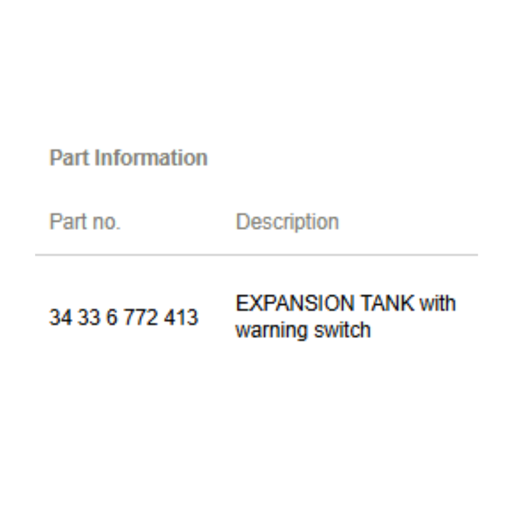 2012 Mini Cooper Brake Expansion Tank + Warning Switch Used OEM 34336772413