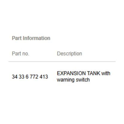 2012 Mini Cooper Brake Expansion Tank + Warning Switch Used OEM 34336772413