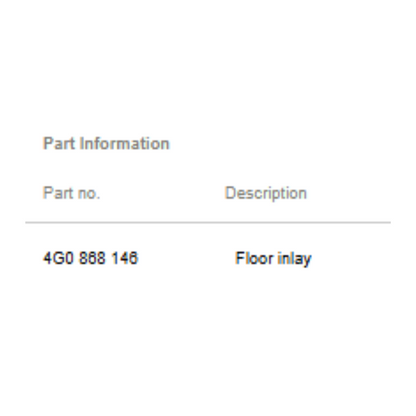 2012–2015 Audi A6 Rear Right Door Storage Insert Used OEM 4G0868146