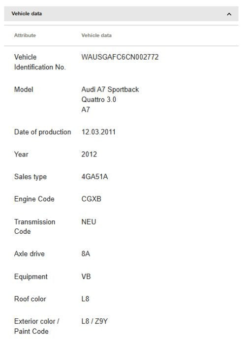 Audi 2014-2018 Audi RS7 Courtesy Light 4G8947405B