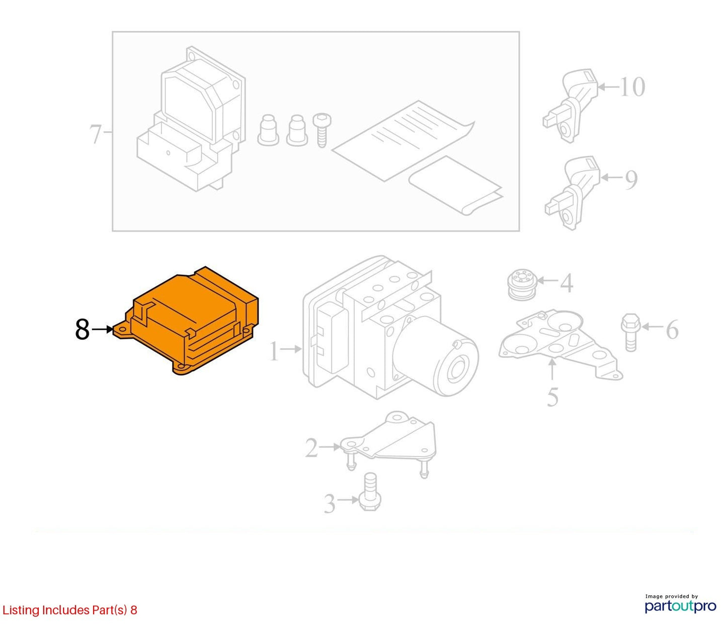 2012–2018 Audi A6 ABS Deceleration / Yaw Sensor Used OEM 4G0907637H