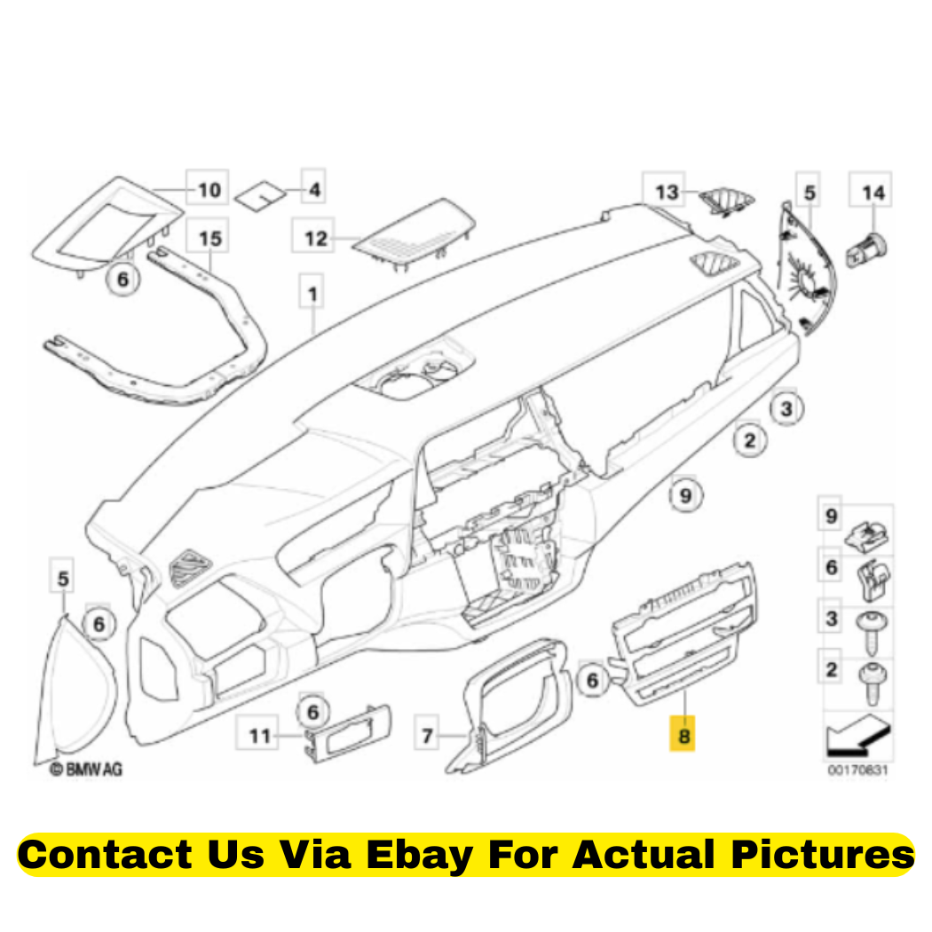2012 BMW X6 Center Covering Trim Used OEM 51456967464