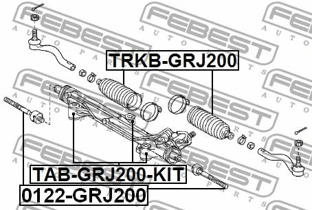 FEBEST 2007 Toyota Sequoia Steering Rack Bushing Kit TAB-GRJ200-KIT
