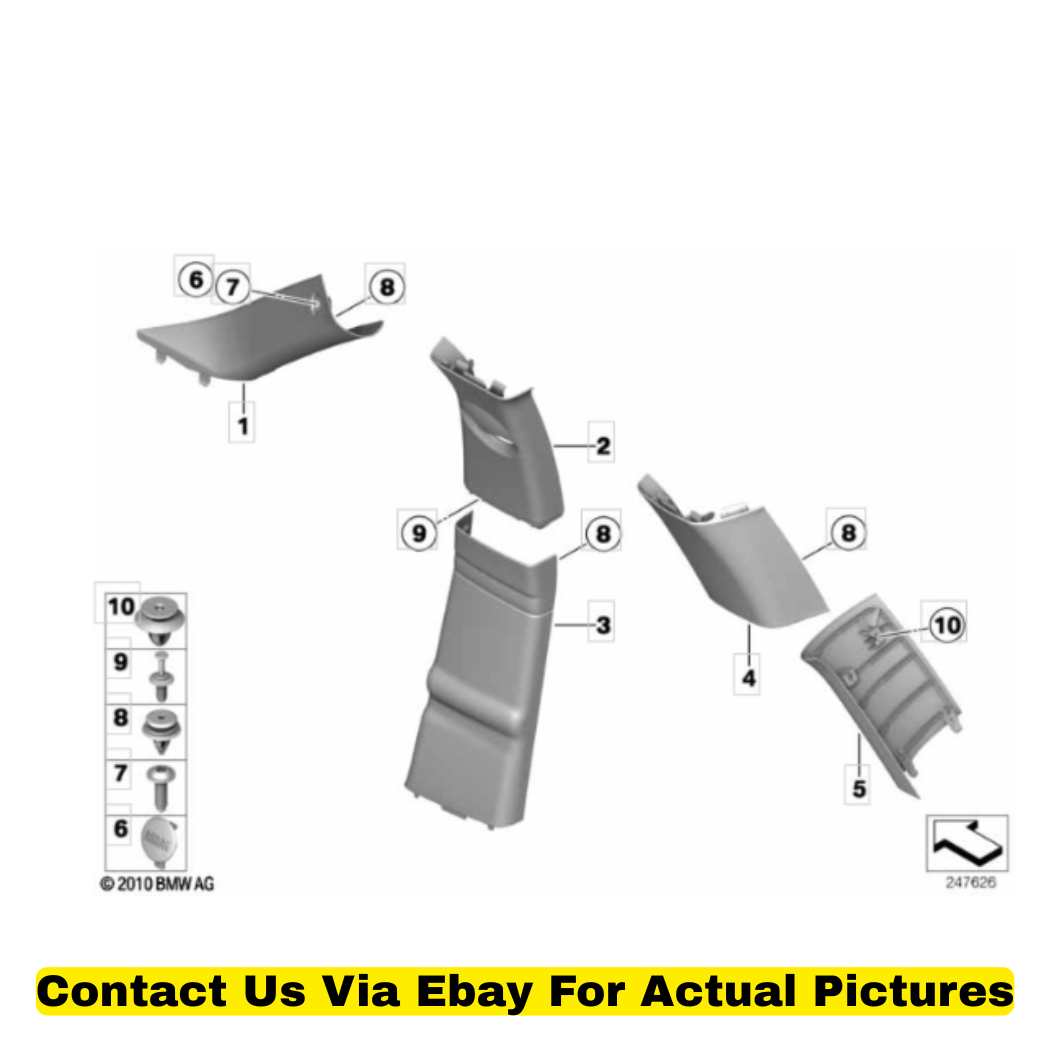 2012 Mini Cooper Countryman Pillar Trim Cover Set Used