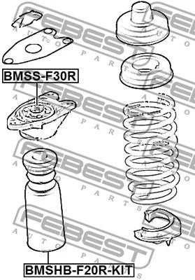Febest Boot With Jounce Bumper Rear Shock Absorber Kit BMSHB-F20R-KIT