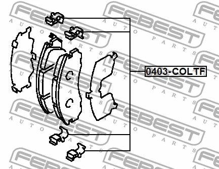 FEBEST 2002-2012 Mitsubishi Lancer Disc Brake Clip Set 0403-COLTF