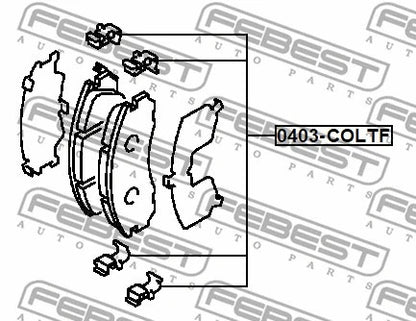 FEBEST 2002-2012 Mitsubishi Lancer Disc Brake Clip Set 0403-COLTF