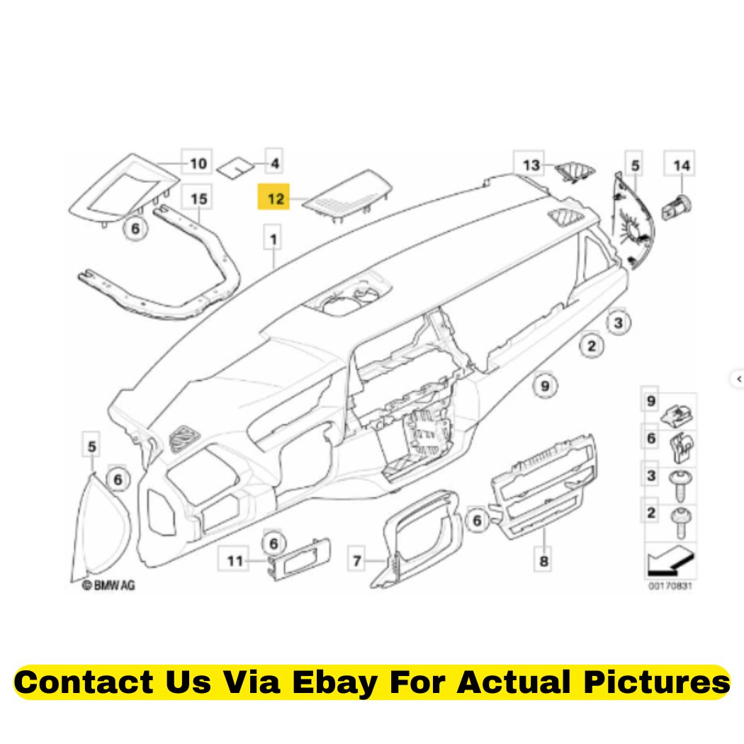 2012 BMW X6 Loudspeaker Cover Used OEM 51456972206