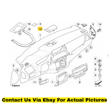 2012 BMW X6 Loudspeaker Cover Used OEM 51456972206