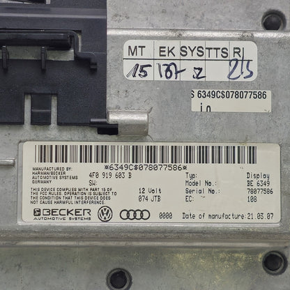 2005-2011 Audi Q7 Navigation Media Interface Display Screen 4F0919603B