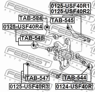 FEBEST 2007-2012 Lexus LS460 Rear Rod Bushing TAB-548