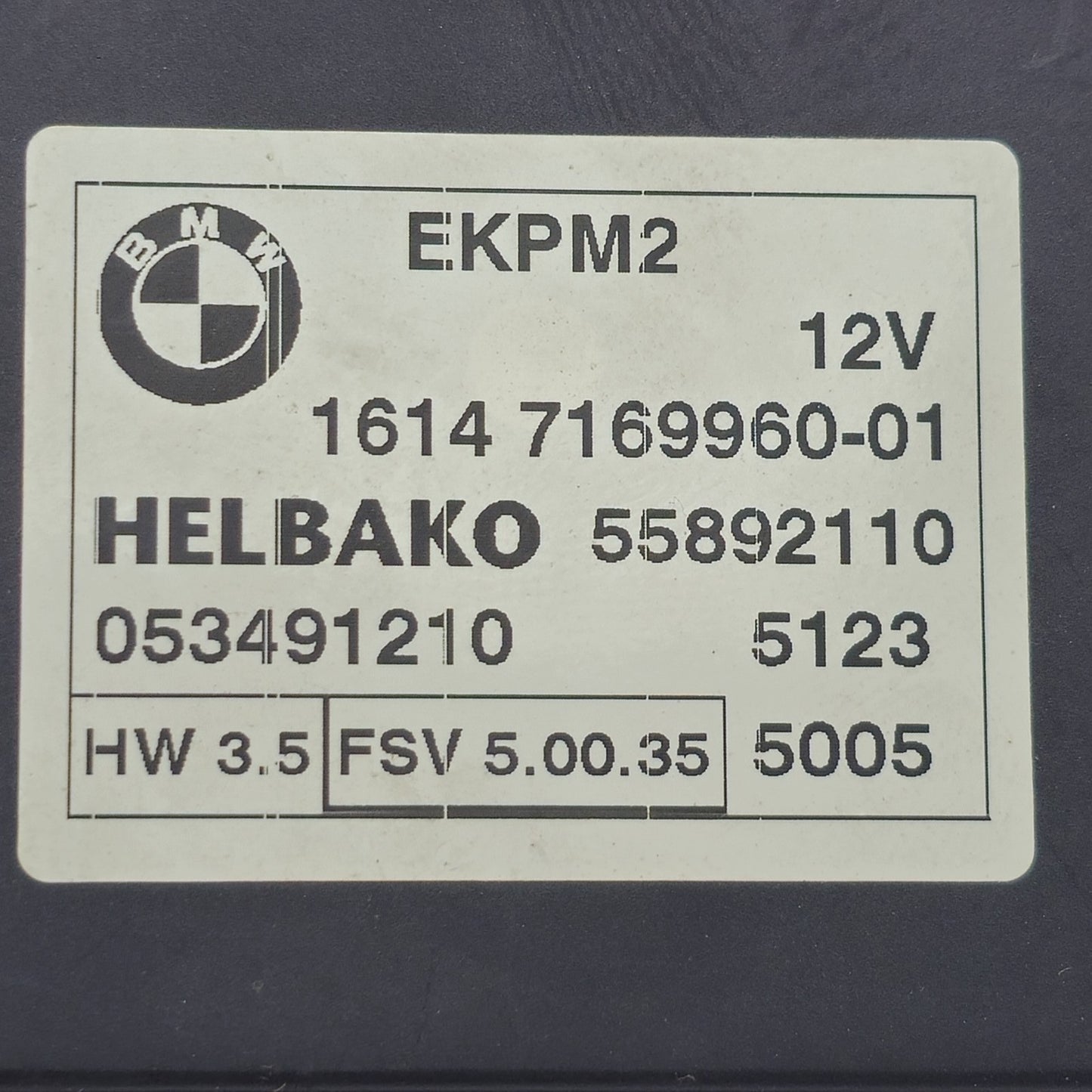 2006-2021 BMW E92 Fuel Pump Control Module Relay EKPM2 7169960