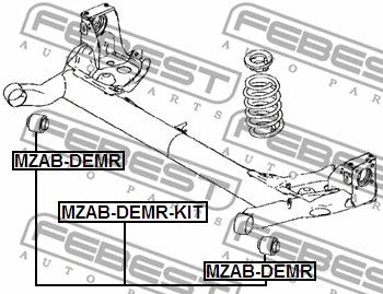 FEBEST MAZDA REAR CROSSMEMBER BUSHING KIT - MZAB-DEMR-KIT