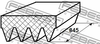 FEBEST 1987-1992 Toyota Corolla Poly-V Belt 4 Ribs 88126-4L845