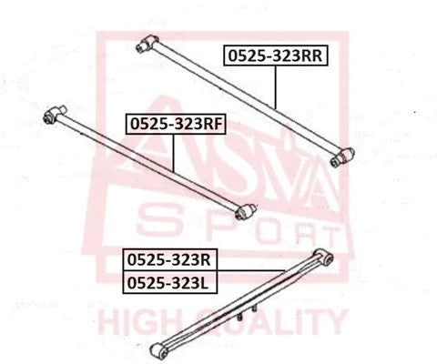 Febest 1999-2003 Mazda Protege Rear Track Control Rod 0525-323RF