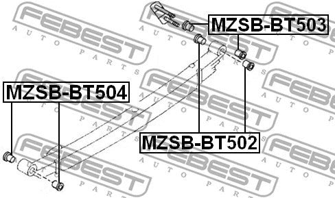 FEBEST 2002-2007 Ford Ranger Rear Leaf Spring Bushing Rear MZSB-BT502