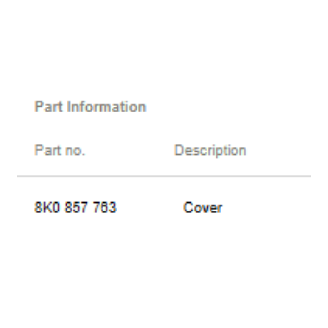 2014 Audi A6 Centre Seat‑Belt Guide Cover Used OEM 8K0857763