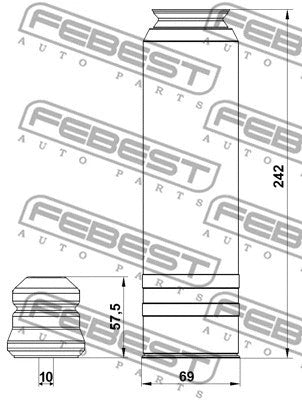 FEBEST 11-15 Chevrolet Boot w/Jounce Bumper Rear Shock Absorber OPSHB-ASJR-KIT