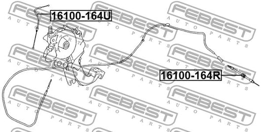 FEBEST Mercedes-Benz Parking Brake Cable 16100-164R