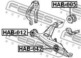 FEBEST 1994-2000 Honda Civic Front Arm Bushing HAB-042
