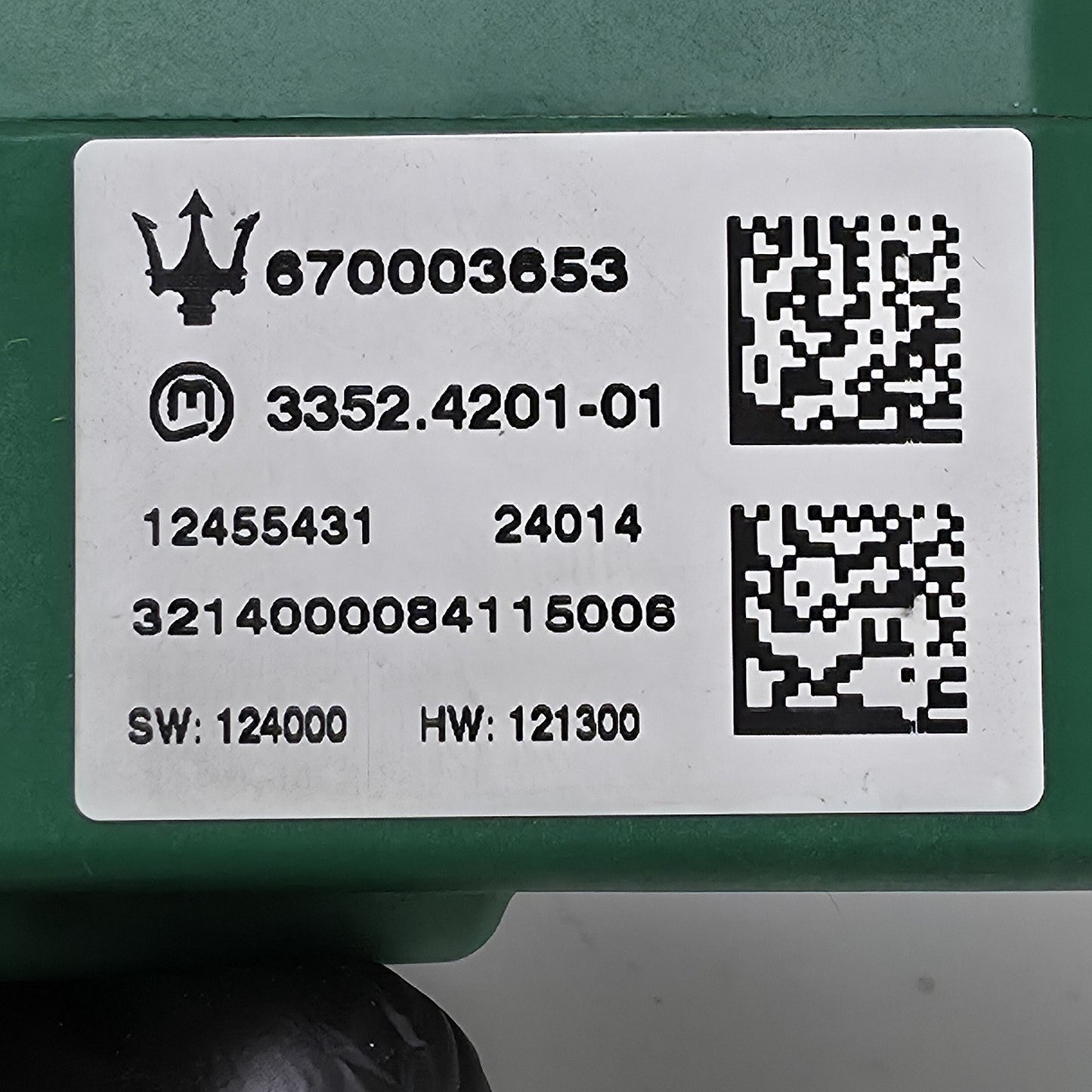 2014-2019 Maserati Quattroporte STEERING COLUMN LOCK CONTROL MODULE 670003653