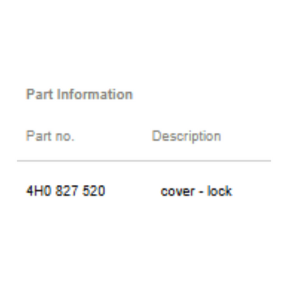 2012–2015 Audi A6 Lock Cover Used OEM 4H0827520