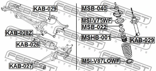 FEBEST 2006-2010 Kia Sedona Rear Rod Bushing KAB-029