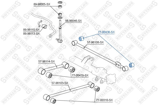 STELLOX 2003-2009 Lexus GX470 Rear Lateral Control Rod Bush Assembly 4870660060
