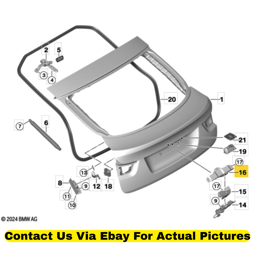 2012 BMW X6 Trunk Lid Lock Bracket Used OEM 51247071594