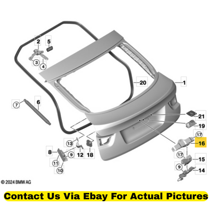 2012 BMW X6 Trunk Lid Lock Bracket Used OEM 51247071594