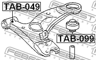 Toyota Corolla Matrix Prius Front Control Arm Bushing FEBEST TAB-049 48068-44010